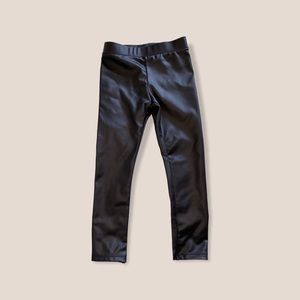 Black Faux Leather Toddler Pants